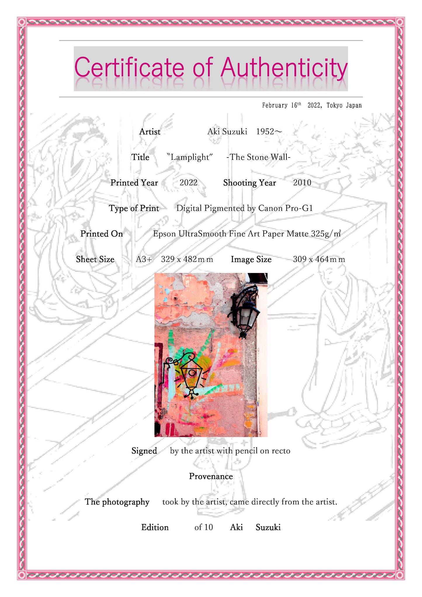 "Lumière" -Série mur de pierre-